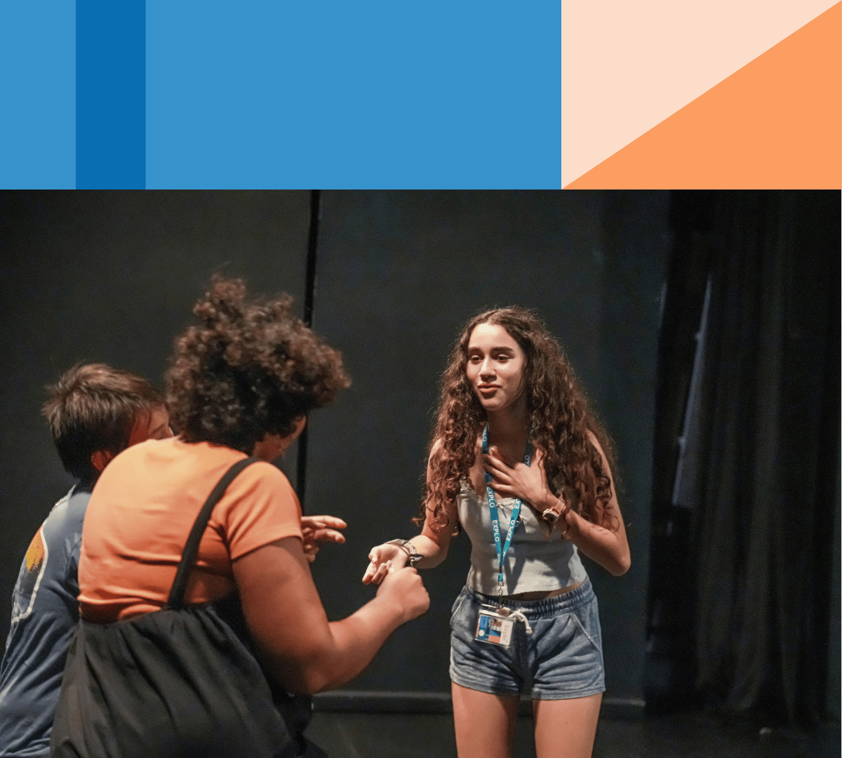 Acting on stage in character