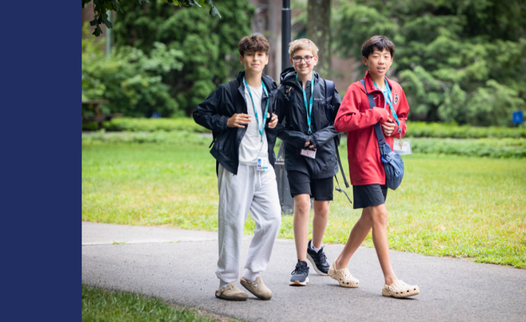Walking to class on college campus